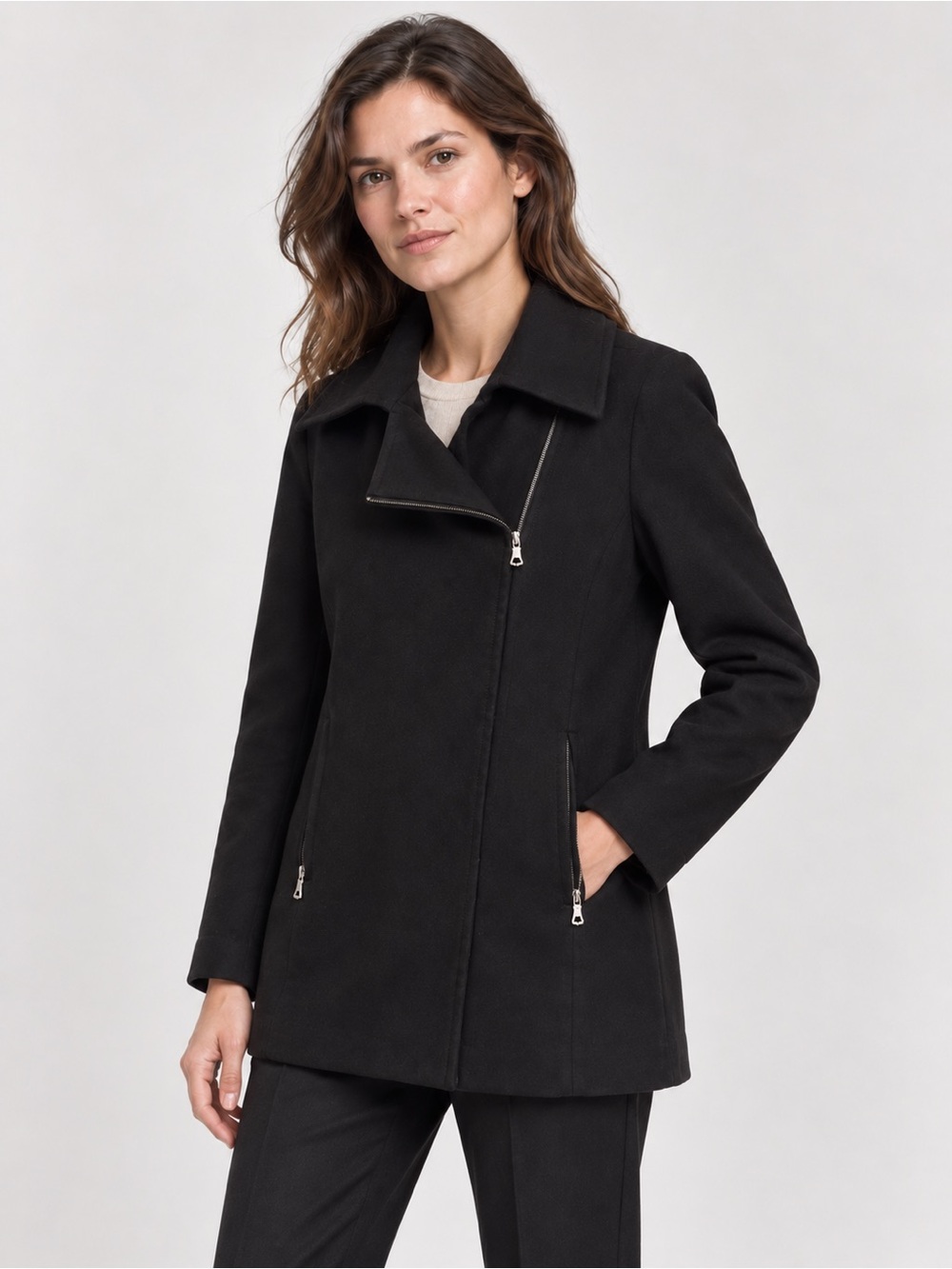 Black MNG wool-blend jacket, size M.